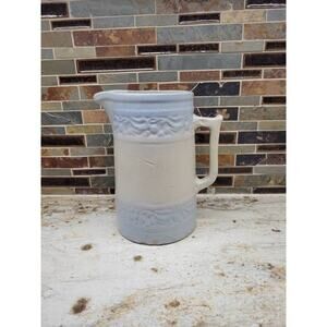 Vintage Red Wing Cherry Band Pitcher, Stoneware Pottery, Farmhouse Kitchen